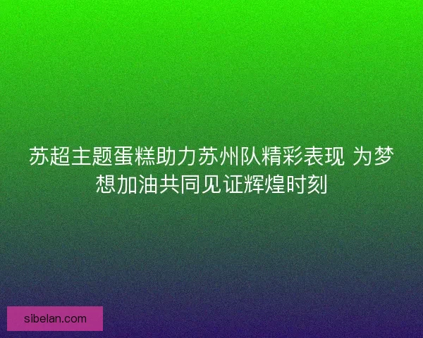 苏超主题蛋糕助力苏州队精彩表现 为梦想加油共同见证辉煌时刻